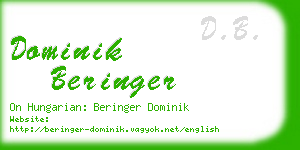 dominik beringer business card